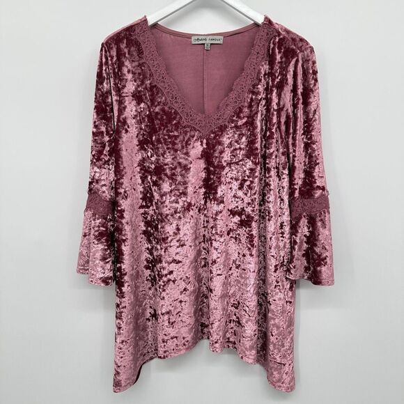 Absolutely Famous Tunic‎ Top Shirt Blouse Size 1X Crushed Velvet Stretch Fairy - Picture 1 of 13